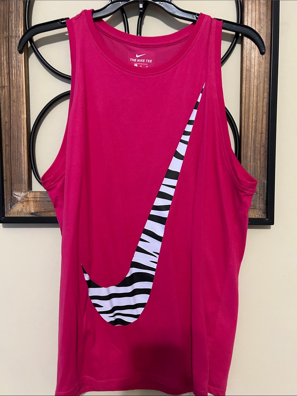 Nike Women’s Bright Pink Tank with Zebra Swoosh